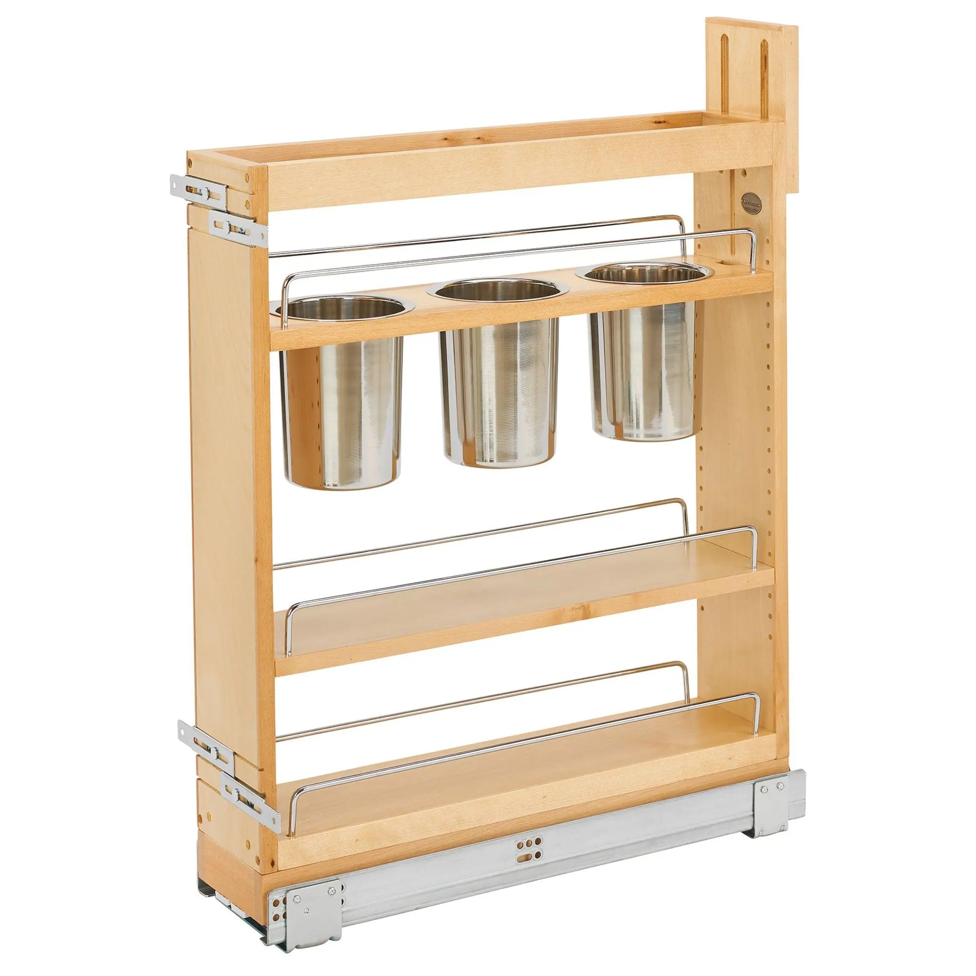 Rev-A-Shelf 5" Pull Out Kitchen Cabinet Organizer w/Utensil Holder, 448UT-BCSC5C