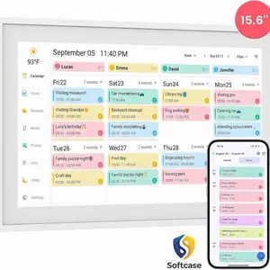 15.6" Full HD Touchscreen WiFi Smart Digital Calendar Planner - Wall Mountable, Chore Chart, Income Tracking, Efficient Tracking, Financial Management, Budget Planner for Family Schedules