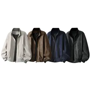 Men's PU Leather Jacket Loose Fit Casual Versatile Stand Collar Coat High-End Cool Baseball Jacket for Trendy Outfits leather jacket