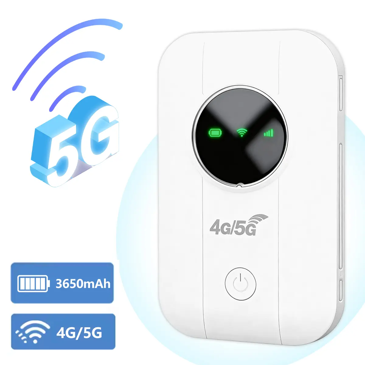 WiFi Hotspot,5G/4G Portable WiFi Hotspot ,300Mbps High Speed,3650mAh Rechargeable,Supports 10 Devices,Travel Router,portable wifi hotspot for Travel,Business Trip,Work,Easy Connection, Wireless WiFi Hotspot