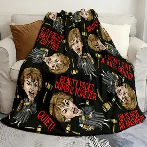 Soft and Stylish Blanket Black Judge Judy Figure Print Blanket All-season blanket Flannel warm blanket soft and comfortable blanket travel blanket flannel throw blanket birthday gift