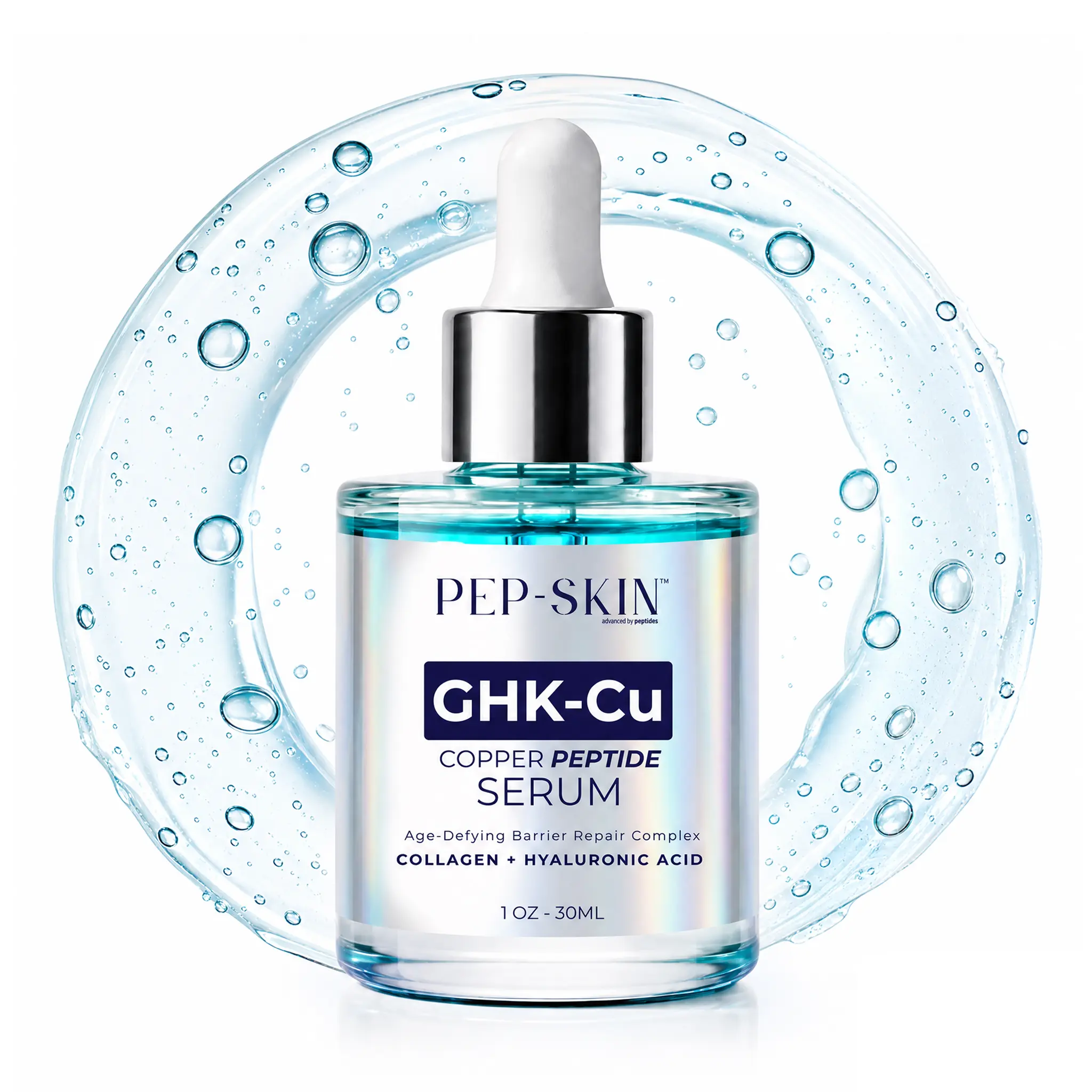 Pep-Skin GHK-Cu Copper Peptide Facial Serum, Anti-Aging Skincare Essence for Skin Repair & Hydration