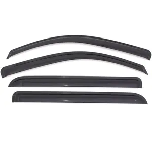 Auto Ventshade  Outside Mount Rain Guards For 2015 - 2025 Ford F-150; 2017 - 2025 F-150 Raptor, F-250, F-350 SD, SUPERCREW ONLY |   Window Vent Visors, 4 pcs. - Smoke |   94975 shade tape-on slim style in-channel extra durable rain guard, 4-Pieces, Rain P