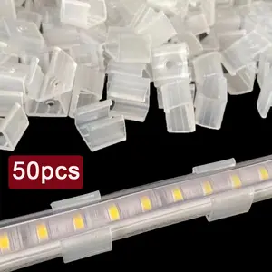 50 Pack LED Strip Clips, Neon Light Strap Fasteners, Light Strips Clips, Durable & Secure Attachment Solution, Ideal for DIY Projects & Decorations