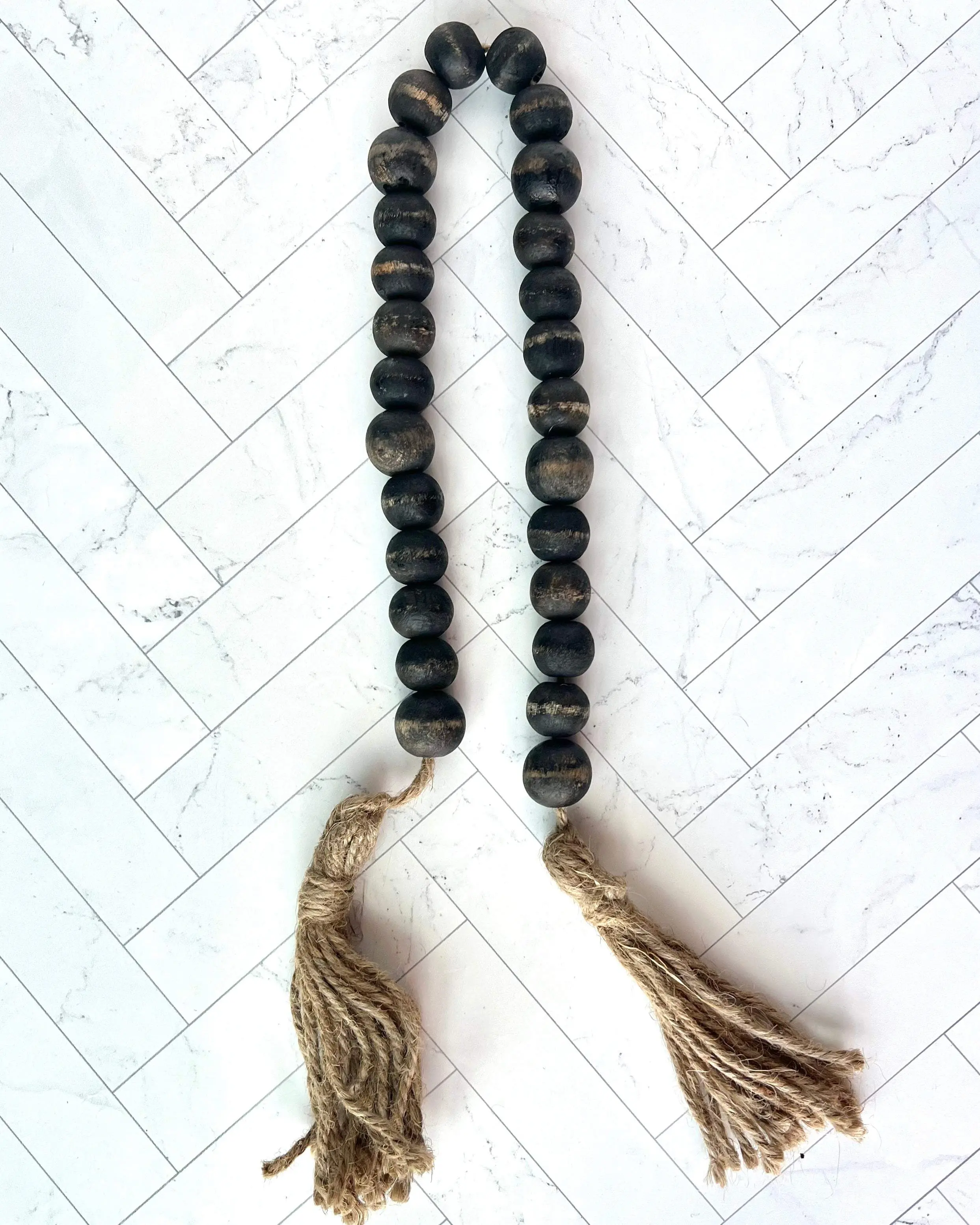 Black Wood Bead Garland