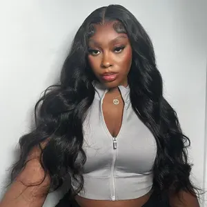 [NEW IN] Hot Star Body Wave and Straight 13x6 HD Transparent Lace Front Natural Black Color Wig Pre Plucked Human Hair Wigs For Women 180% Density