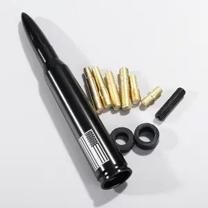 USA Flag Bullet Antenna Mast Radio For Toyota Tacoma Tundra Camry 4Runner Rav-4 Short Replacement Antenna 50 Cal Truck Antenna Accessories