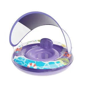 1 child, baby, swimming circle, float, outdoor sun shading, water play, swimming circle, sitting circle, 3-36 months old, Pool Float Lounge