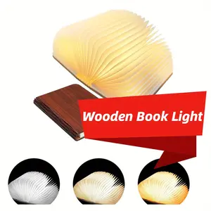 3-Size Foldable LED Book Lamp - USB Rechargeable Portable Paper Lantern, Adjustable Atmosphere Light, Landscape Theme Desk Decoration, Creative Gift for Family Members