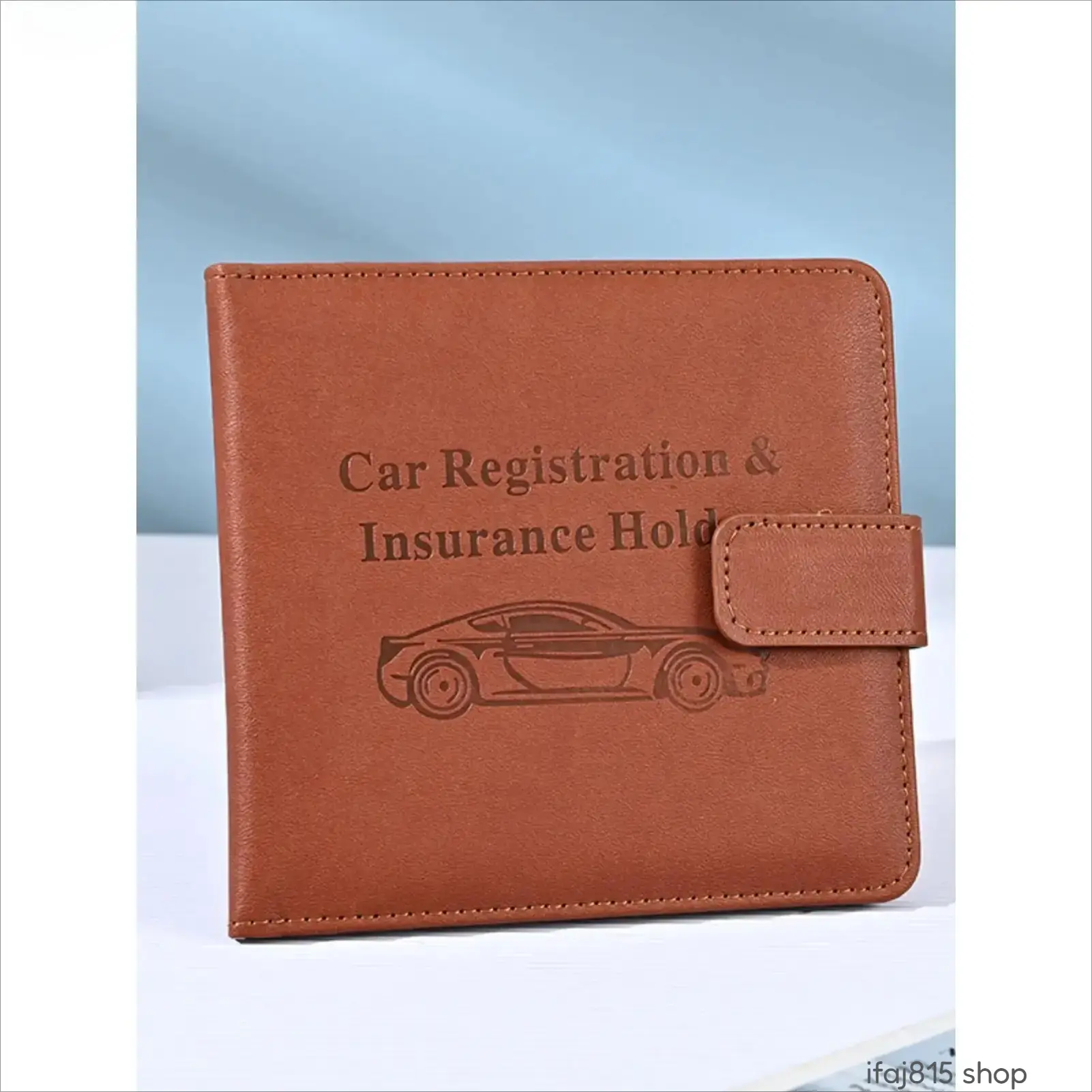 Slim PU Leather Car Registration & Insurance Holder - Document Wallet with Multiple Card Slots, Secure Snap Closure, Compact Glove Box Organizer, Essential Car Accessories for Men, Accessories For Car