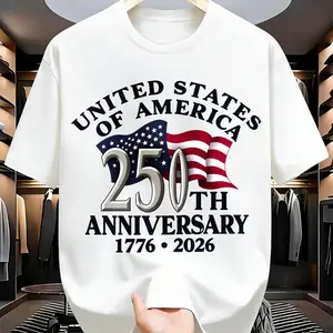 US Local Shipping | United States 250th Anniversary 1776-2026 Tee | Men's T-shirt | Heavyweight Cotton | Celebrate the Semicincentennial in style! #USA250 #PatrioticStyle
