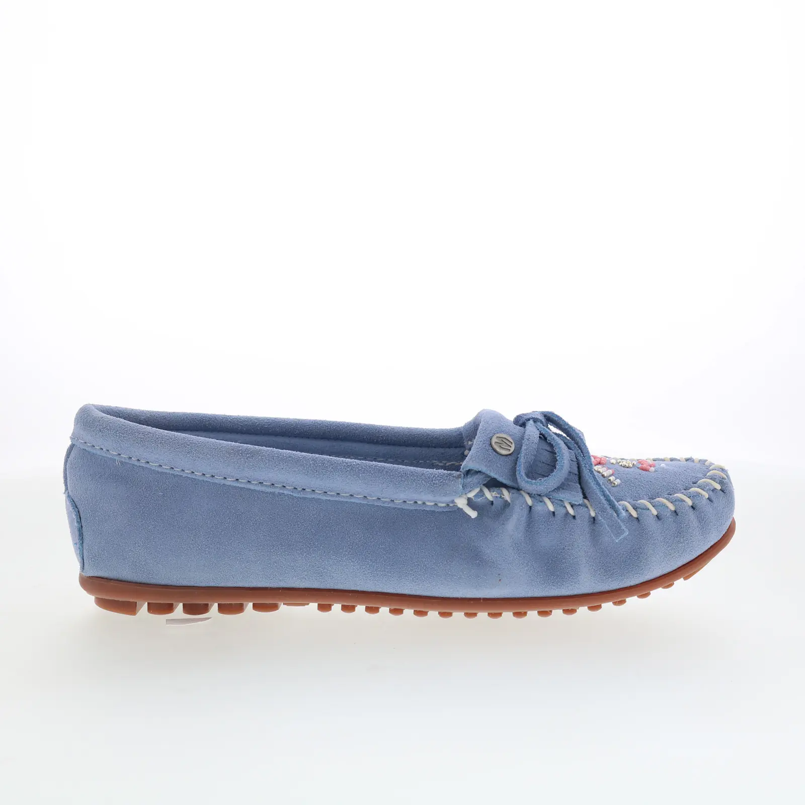 Minnetonka Thunderbird Animikii 626TB Womens Blue Suede Loafer Flats Shoes