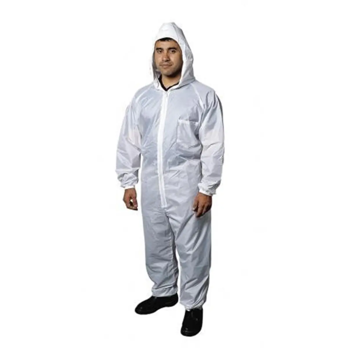 SAS Safety Rip-Stop Nylon & Cotton Pullover Coverall, Large - Breathable Elastic Reusable Workwear with Zipper Front, Hook-and-Eye Ankle, Cotton Back, Lightweight Functional Uniforms for Snowmobiling, Winter Sports, Washable