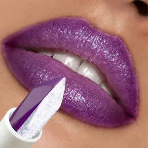Two-Tone Gradient Lipstick – Silvery Pearl, Purple Shades, Color-Changing, Plumping, Lip Plumper Gloss, Highlighting, Waterproof, Sweatproof, Long-Lasting, Smooth, Glossy Finish, Unisex, Gentle Formula, Certified Safe, Festive, Daily, Lip Makeup