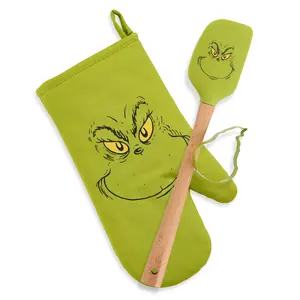 Dr. Seuss The Grinch Cookie Cutter Spatula and Oven Mitt Baking Set