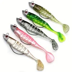 Artificial Fishing Lure, Saltwater Fishing Lures, 5 Counts Realistic Bionic Fishing Lure Set with Hook, Swim Lure with Realistic Swimming Action, Fishing Accessories, Spoon Lures