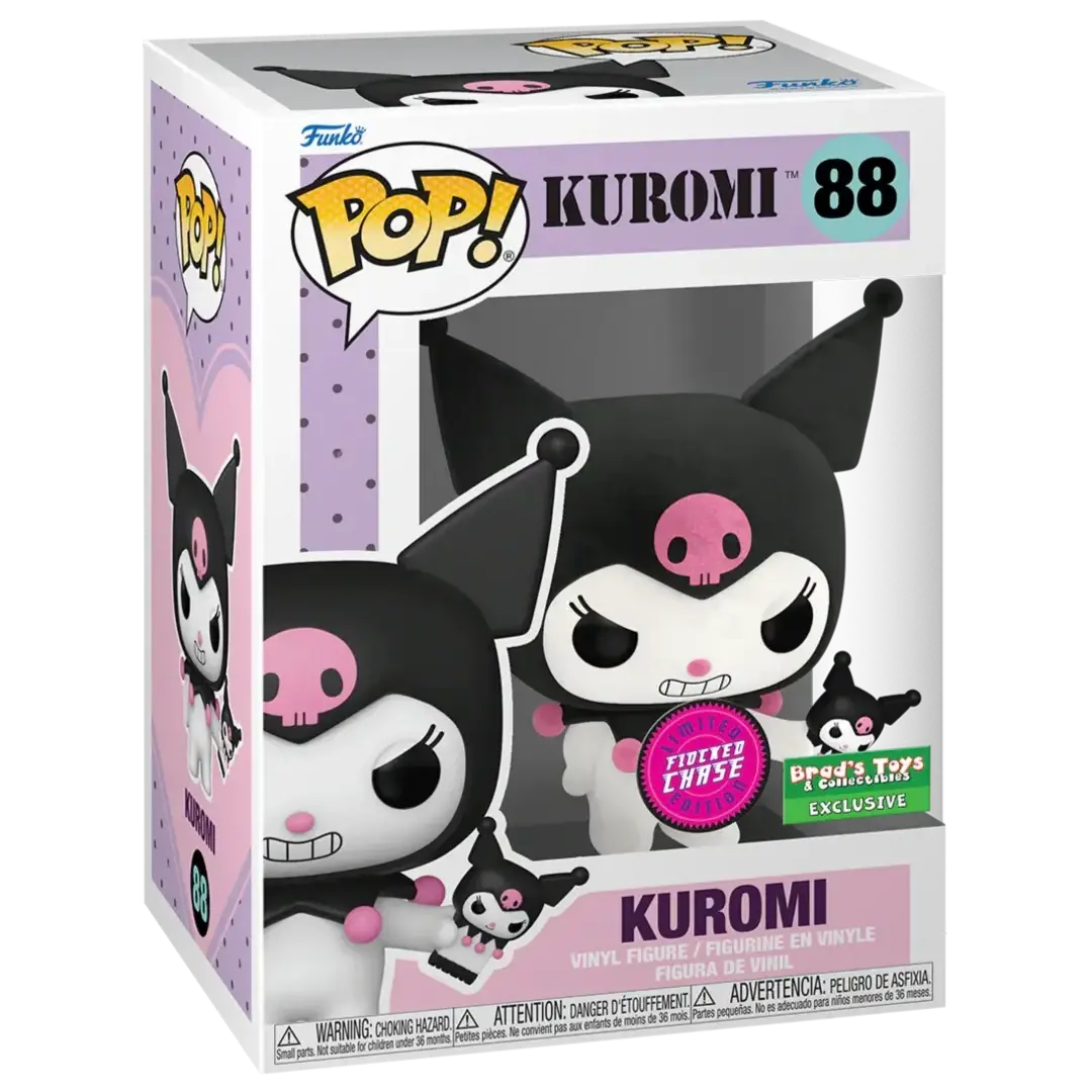 Funko POP! Kuromi with Cellphone #88 [Brad's Toys sticker] (Chase) (Flocked)