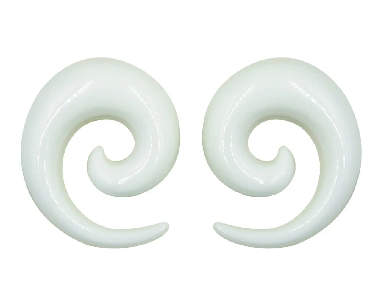 Pair Huge White Acrylic Super Spirals tapers Gauges earrings ears 00g 1/2 9/16 5/8 3/4 7/8 24mm 18mm 20mm men women ear stretching 10mm 12mm 14mm 16mm 22mm gift