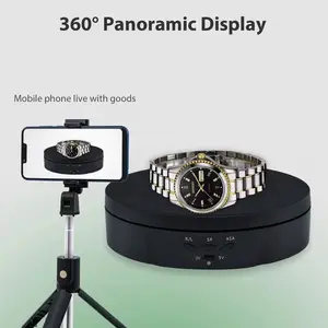 3 Speed Electric Rotating Display Stand Turntable 5.75inch 22.05LB Load Capacity USB Powered Photography Turntable with Adjustable Speeds Compact Design for Jewelry Watches Accessories 360° Panoramic Display