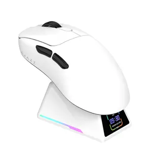 AJ179 P MC PRO right-handed wireless game mouse AJAZZ color screen magnetic charging base PAW3311 sensor dual 1KHz e-sports game mouse DPI24000 the third mock examination lightweight office mouse multi scenario application