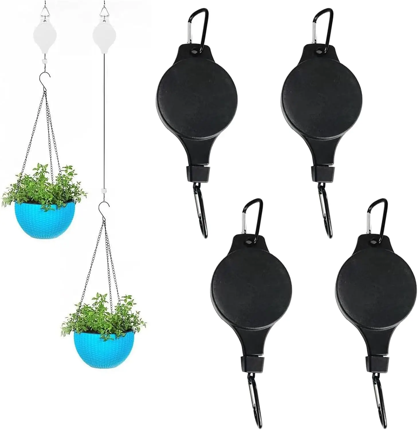 Retractable Plant Hanger Heavy Duty Plant Pulley System in Different Height  Lower and Raise Hanging Plants, Flower Baskets, Bird Feeders - TikTok Shop