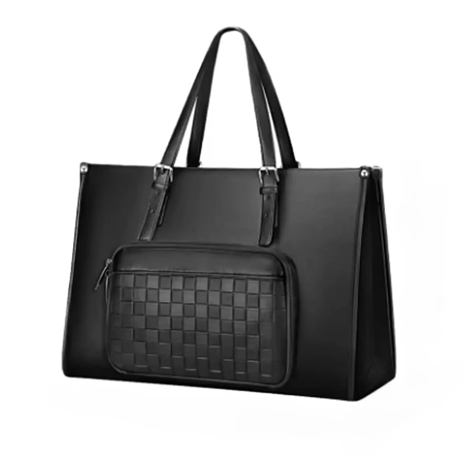 Laptop Tote Bag with Insulated Lunch Compartment, Large Capacity PU Briefcase, Multi-functional Storage Bag for Home Office