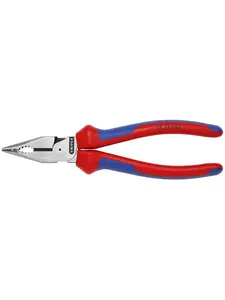 Knipex KNP0822185SBA Multi-Jaw Needle-Nose Combination Pliers, Professional Hand Tool for Precision Gripping, Cutting, Crimping Tasks, Crimp Needle-Nose Pliers