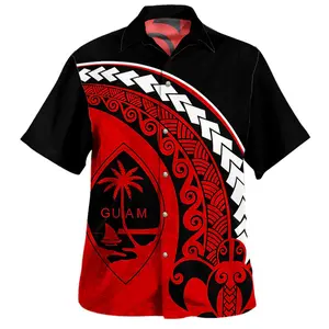 Guam Hawaiian Shirt Turtle Polynesian Tribal Coat Of Arms