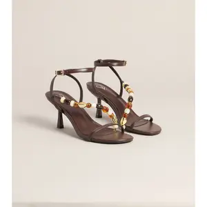 Vacation Glow Beaded Stiletto Heel Sandals