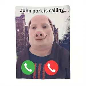 This single-pack features a fun and humorous "John Poker Calling" design, complete with a medieval castle and telephone icon. Made of soft flannel, this portable blanket is suitable for all seasons, including sofas, beds, travel, camping, and the office.