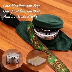Portable Travel Acupuncture Moxibustion Set, Includes 1 Bag, 1 Box, 54 Needles, Lightweight and Easy to Use, Ideal for Home Daily Use or Travel