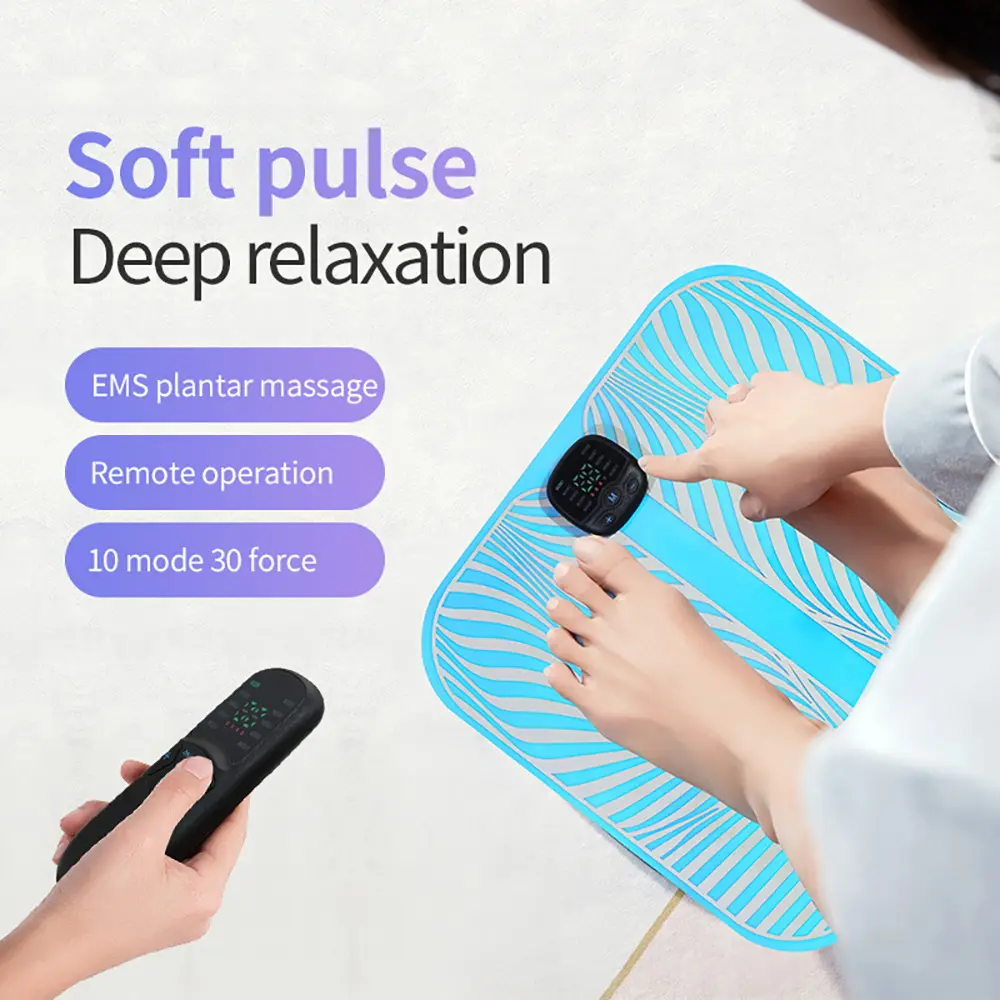 Intelligent Massage Foot Pad USB Rechargeable Pulse Foot Massager EMS Foot Physiotherapy Machine Portable Foot Massager