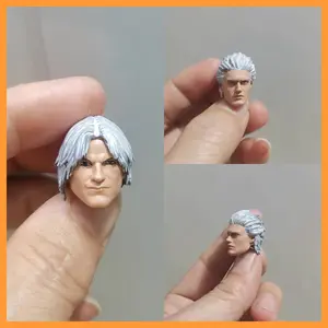 SHF Delicate 1/12 Scale Devil Cry Vergil and Dante Head Sculpture for 6inch Action Figure Body Model Toys