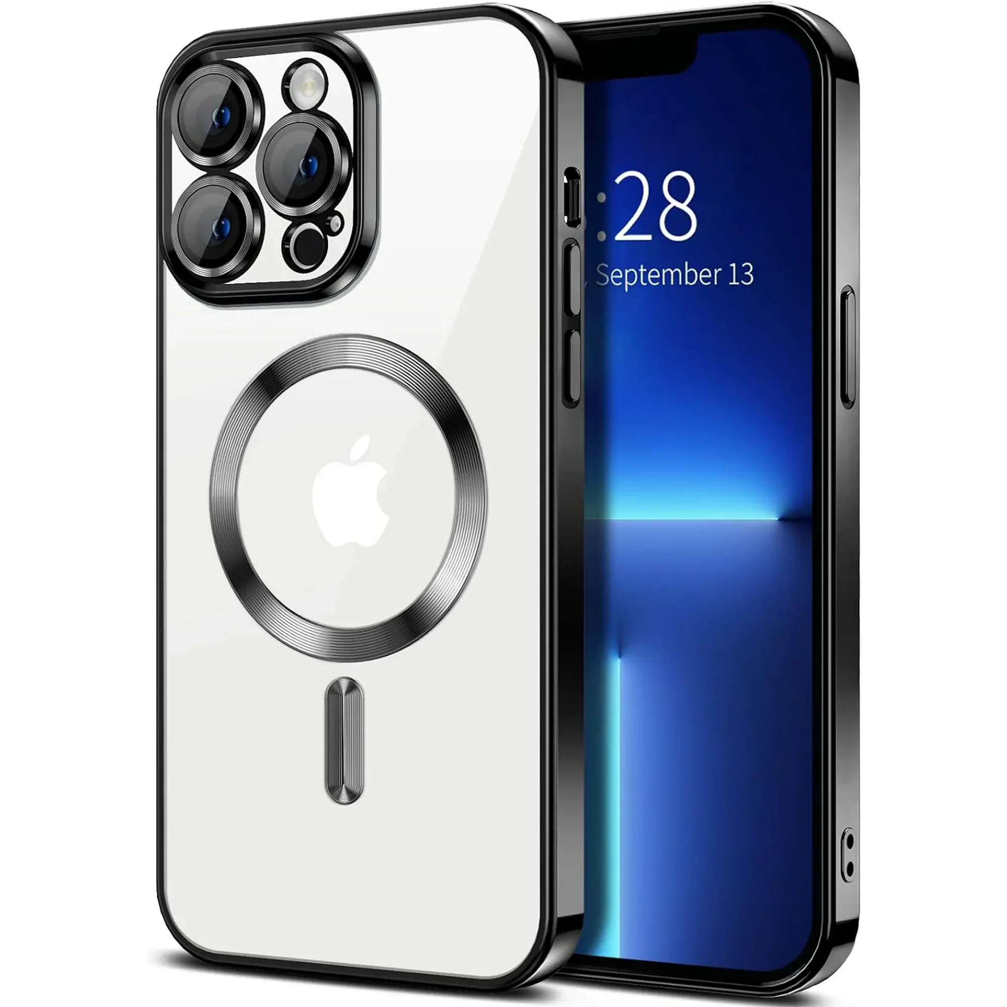 Entronix Metallic Smartphone Case, Dustproof Glossy Bumper Protector for iPhone 11/13/14/15/16/17 Air/Plus/Pro Max, Magnetic Wireless Handheld Devices Accessory