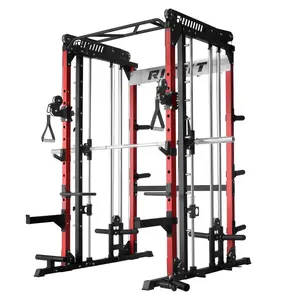 RITFIT M1 Pro/2.0 Multi-Functional Smith Machine Home Gym Rack, Modern Steel Frame, Powerful Storage System, Smooth Cable Crossover System, Lat Pulldown Machine for Strength Training, At Home Gym Equipment,summerwins