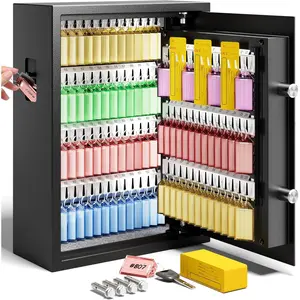 Heavy Duty 103 Position Key Lock Box with Code - Electronic Key Cabinet Wall Mount with Code - Secure Key Safe with Anti-Theft Deposit Slot and Key Tags for Office, Home and Car