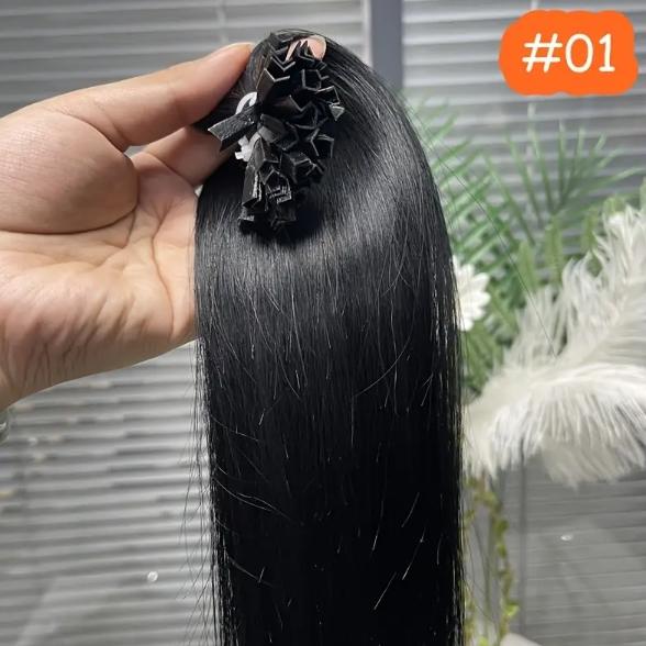 Capsule K Tip V Tip Fusion Keratin Human Hair Extensions, Brazilian Nail Hair 50pcs 30g, 12-28 Inch Silky Straight Natural Remy Hair, Invisible Pre-Bonded, No Tangle No Shedding, Thick Soft & Long-Lasting for Women Daily Party Salon Use