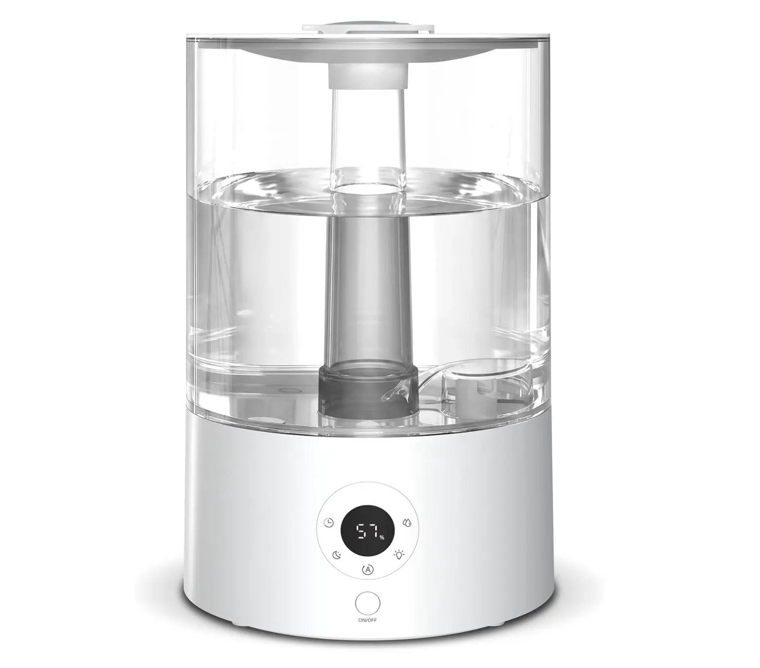 ZAFRO 4L Top Fill Ultrasonic Humidifier - Automated, Smart Digital Control, 22db Silent Night, 3 Adjustable Mist Levels, 360° Nozzle, 40H Runtime, Color Changing LED Night Light, Auto Shut-Off, Timer for Bedroom, Baby Nurseries, Automated Humidifier