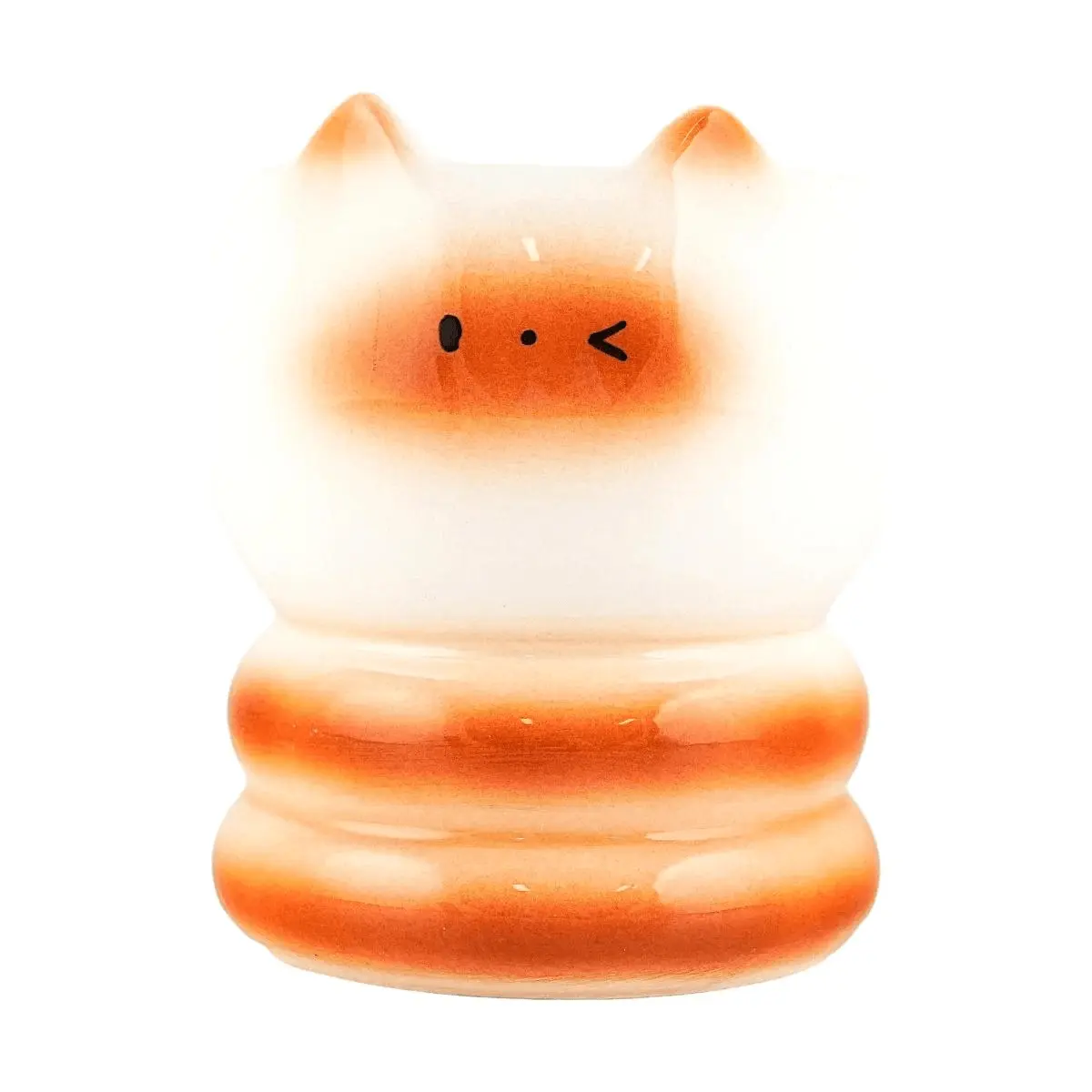 Glaze Story Cute Blinking Cat Ceramic Mug - Kawaii White Coffee Cup with Cat Ears, Unique Gift for Cat Lovers