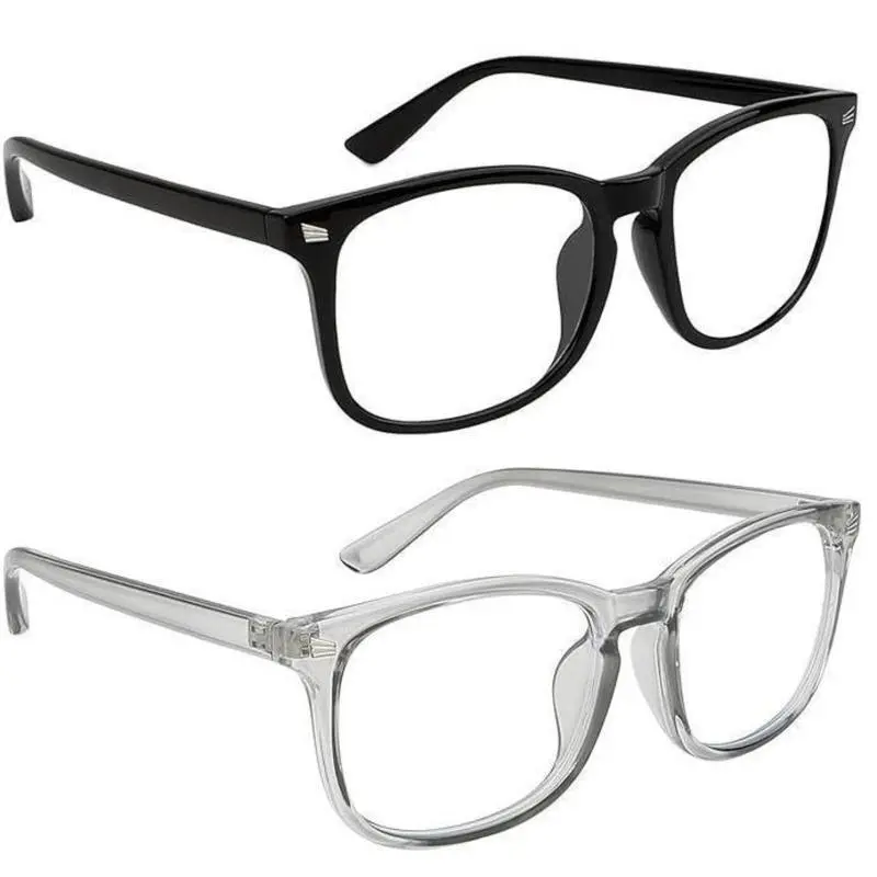 Square Blue Light Glasses with Transparent Plastic Frame, Lightweight Anti-Eyestrain Fashion Eyewear for Men Women Computer & Gaming, Fashion Glasses, Bluelight Glasses