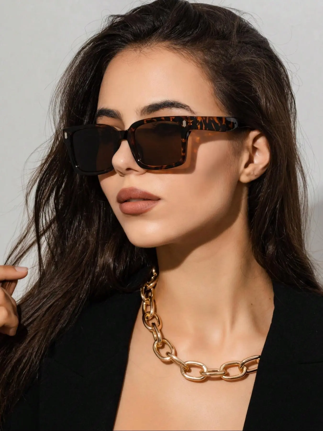 Unisex Vintage Tortoiseshell Pattern Sunglasses, Trendy Casual Sunglasses for Everyday Use, Fashion Accessories for Outdoor Activities, Fashionable Sunglasses