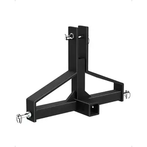 Heavy-Duty 3-Point Quick Hitch 2" Receiver，Category 1 Tractor Compatible Adapter, Fits Subcompact Trailers & Farm Equipment Attachments，Black