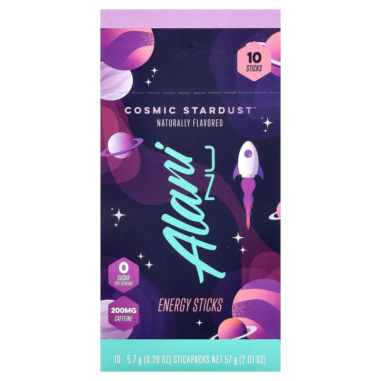 Alani Nu Energy Sticks, Cosmic Stardust™, 10 Stickpacks, 0.2 oz (5.7 g) Each