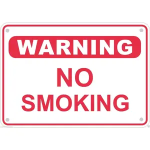 Warning No Smoking Sign Safety Security Business Aluminum Metal 10" x7" #7