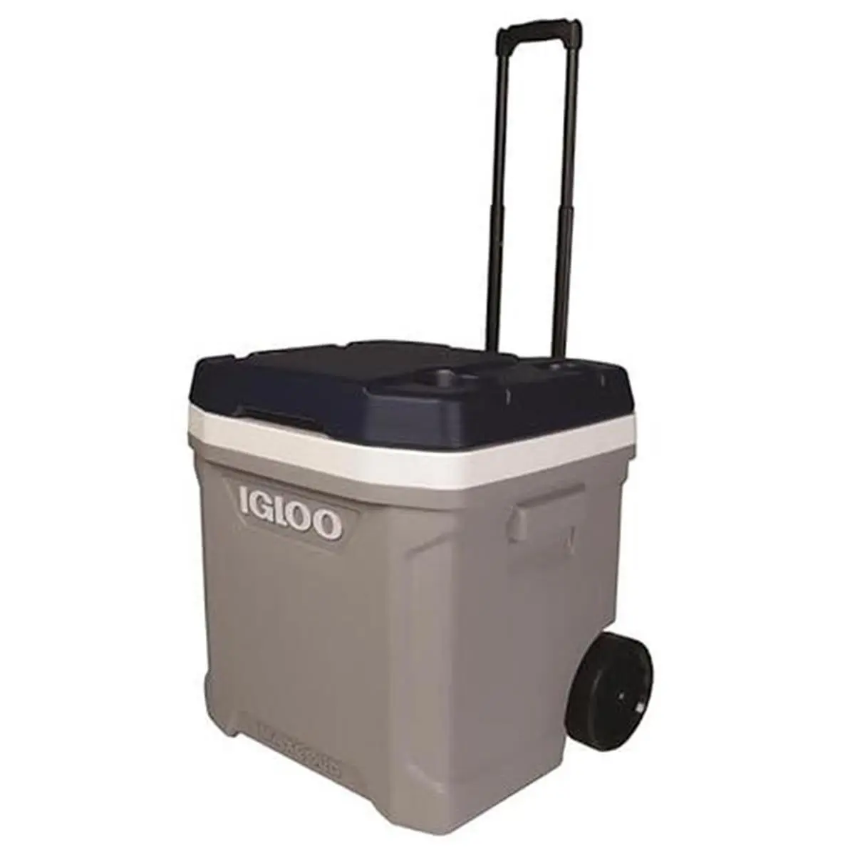 IGLOO MaxCold Latitude 62 qt Rolling Cooler, Portable Ice Chest with Foam Insulation, Holds 98 Cans, Telescoping Handle, Roller Wheels, Campfire / Bbq Party, Water Draining, Large, Outdoor, Telescopic Handle, For Sports And Leisure, Hiking