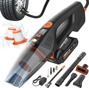 THINKWORK 20V Car Vacuum & Air Compressor, Dual Function High Power Handheld Cordless Vacuum with 18000pa Suction Power for Car Cleaning, Household Dust Removal, Inflation