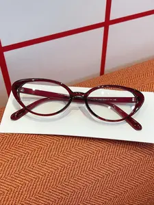 Women's Cat Eye Full Rim Rivet Metal Hinge Fashion Casual Anti-Blue Light Glasses, Stylish Eyewear for All Seasons, Stylish Protective Glasses