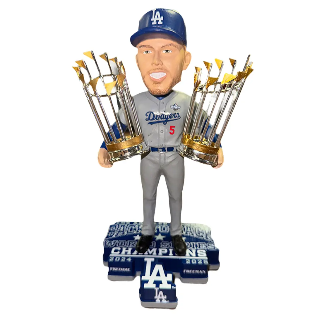 LOS ANGELES DODGERS 2025 BACK TO BACK WORLD SERIES CHAMPIONS FREDDIE FREEMAN BOBBLEHEAD
