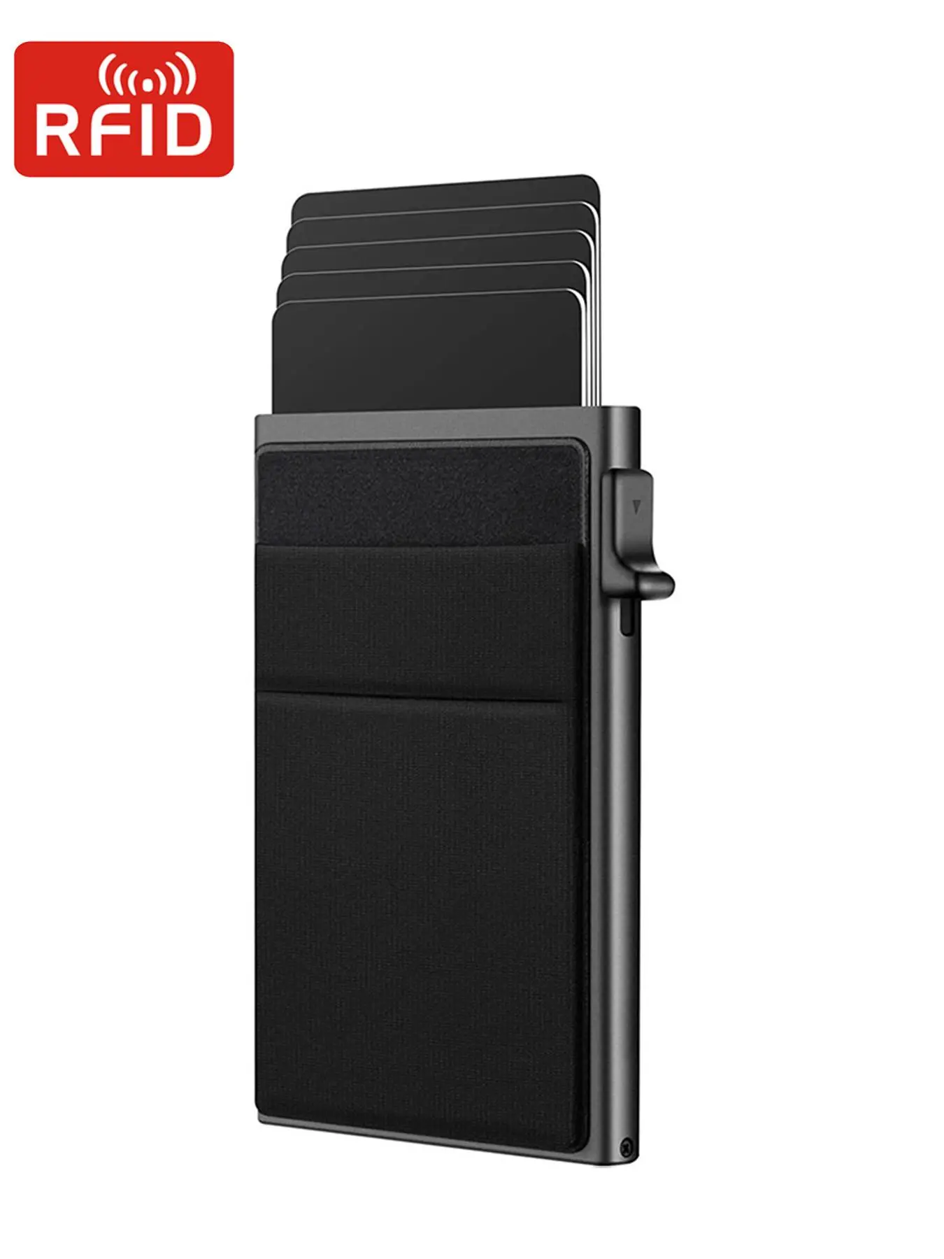 Men's Plain Color Pop Up Aluminium Card Holder, Thin Slim Metal Design, Credit Card Holder for Daily Use, Minimalist Card Holder, Casual Card Holder