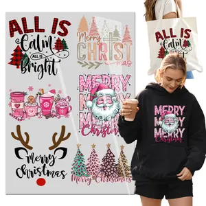 6Pcs Merry Christmas Santa Claus, elk Iron on Transfers Santa Iron on Decals dtf transfers Ready to Press Patches Heat Transfers Cute Heat Decals for Clothes Bag Covers DIY Decorations